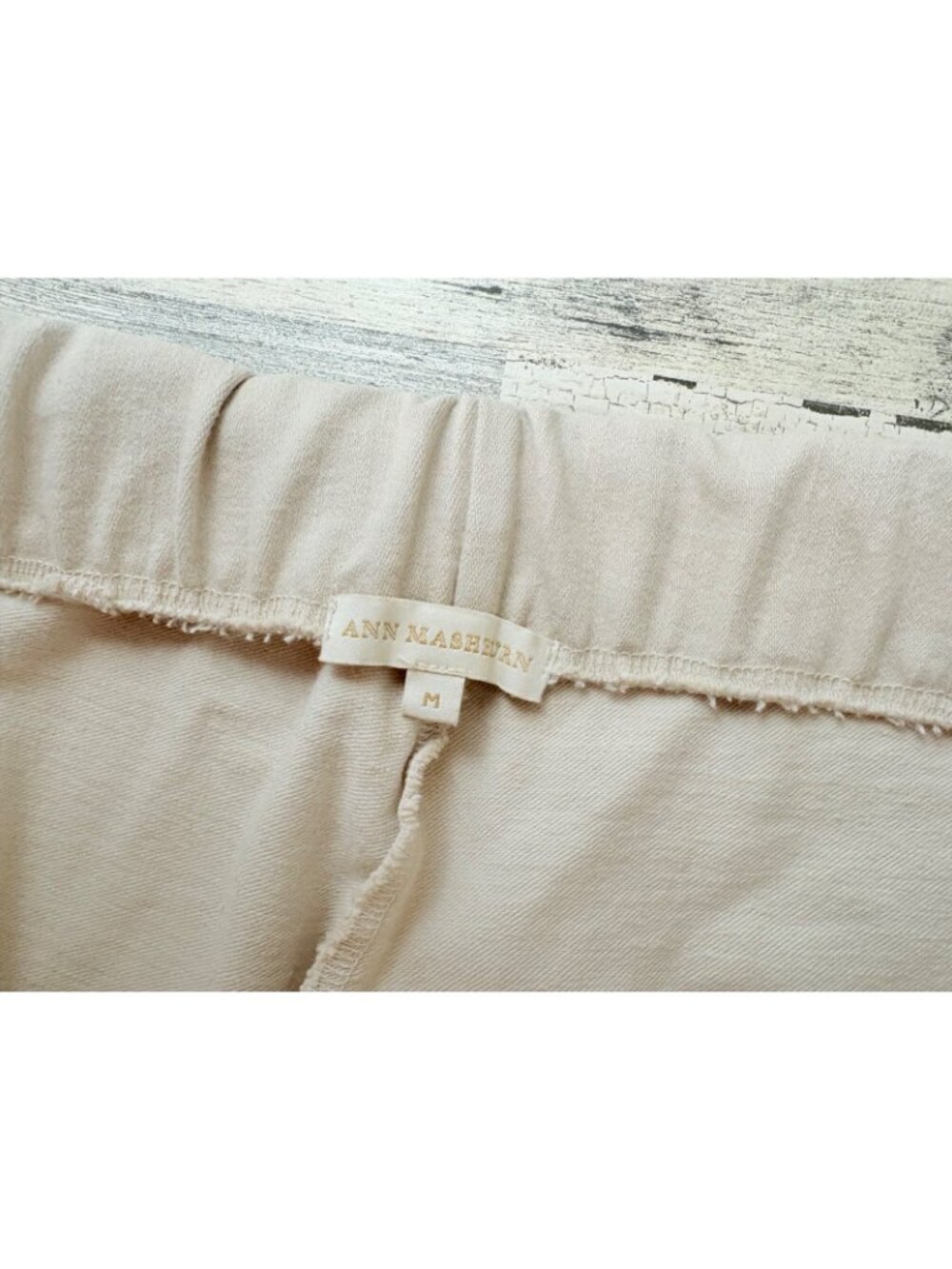 Ann Mashburn Faye Flare Cropped Pants Womens M Khaki Stretch Pants Natural - Picture 5 of 14